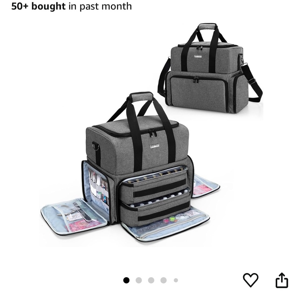 Lux Gray and Black Tote Bag with Adjustable Strap, nail polish bag